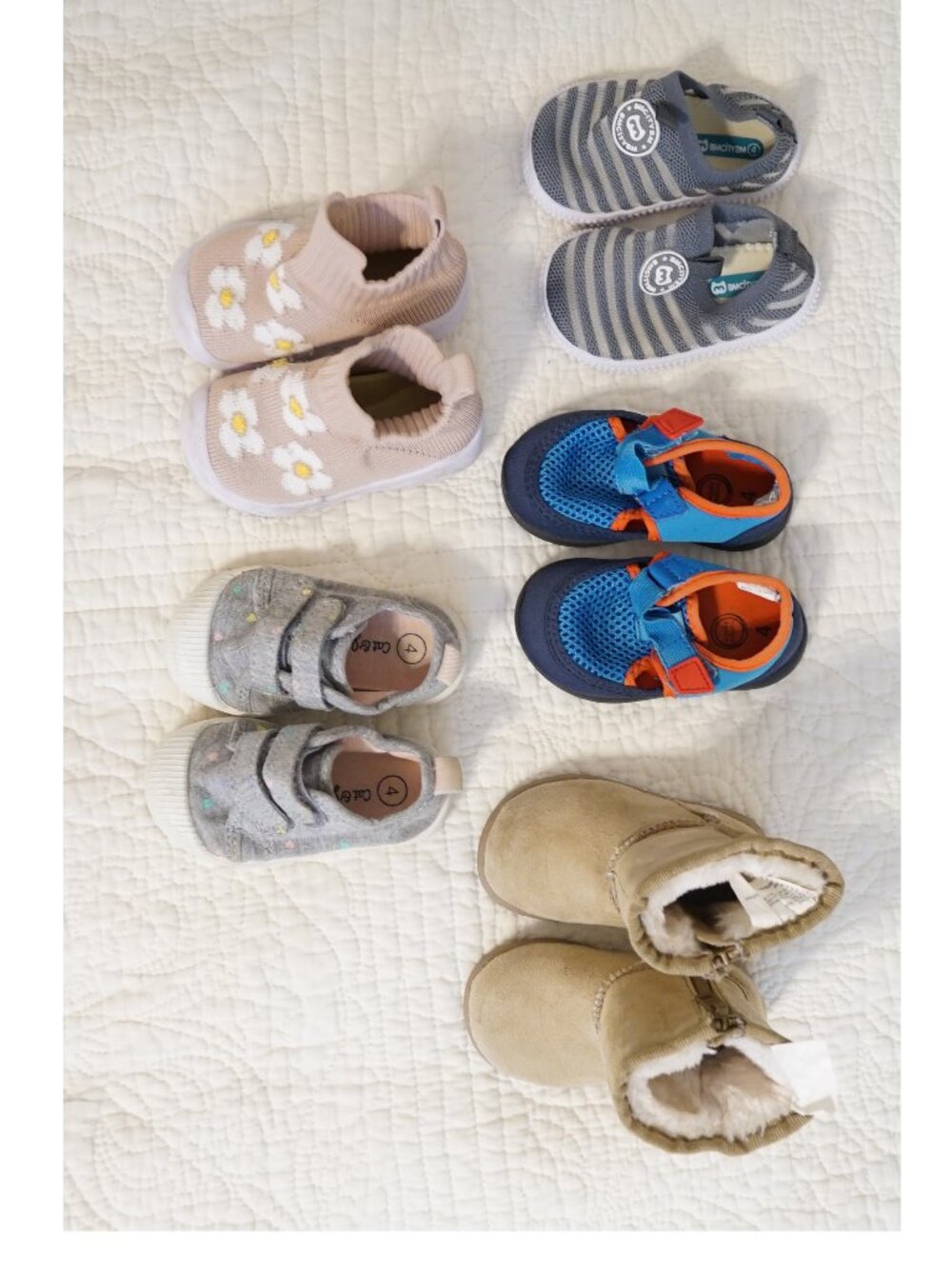 Toddler Infant Shoe LOT Size 4 Water Velcro Boots Cat & Jack Wonder Nation